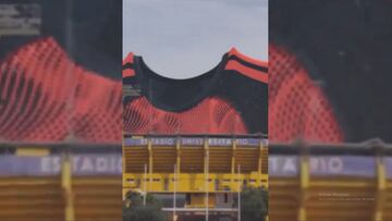 Aparece jersey gigante sobre el ‘Volcán’, casa de Tigres