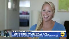 Heather Friesen, una chcia que grab&oacute; su ca&iacute;da por una cascada de 15 metros y vivi&oacute; para contarlo en ABC News.