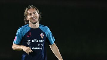 Modric, en un entrenamiento con Croacia.