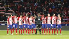 El Atl&eacute;tico previo al arranque del encuentro.