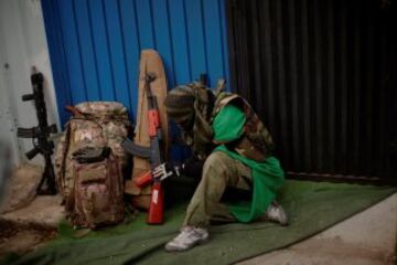 Varios jugadores durante un partido de airsoft en Coin, cerca de Málaga.