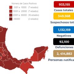 Mapa, muertes y casos de coronavirus en México por estado hoy 3 de noviembre