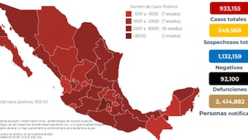 Mapa, muertes y casos de coronavirus en México por estado hoy 3 de noviembre