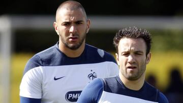 Benzema junto a Valbuena.