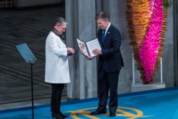 Juan Manuel Santos recibe el premio al Nobel de la Paz