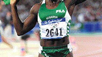 <b>ÁGUILA VERDE.</B> Glory Alozie fue subcampeona mundial en Sevilla 99, en los 100 metros vallas, con la selección de su país natal, Nigeria. Al año siguiente se proclamó subcampeona olímpica en los Juegos de Sydney.