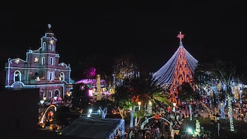 Así se ve Funza, municipio de Cundinamarca, con su alumbrado para la Navidad de este año. Foto: Alcaldía de Funza.