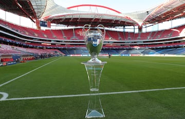 The Champions League trophy on display