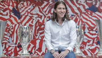 Filipe el pasado 21 de julio en el Wanda Metropolitano, en el acto de su despedida del Atlético.