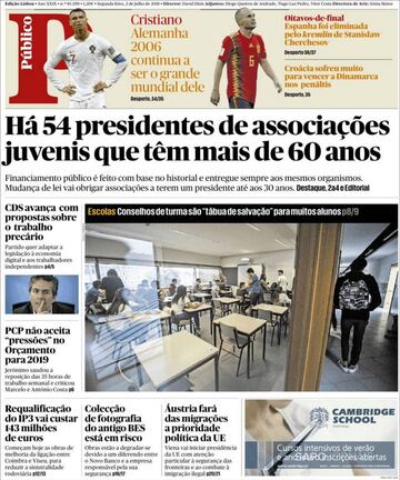 Las portadas de la prensa tras la eliminación de España