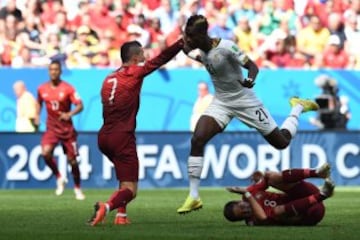 Cristiano Ronaldo, John Boye y Joao Moutinho