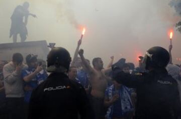 Los ultras del Oviedo causaron incidentes con los aficionados del Cádiz antes del encuentro