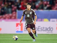 Obed Vargas of Mexico during FIFA U-20 Mens World Cup Chile 2025 match between Brazil and Mexico (Mexican National team) as part Group-C at Estadio Nacional Julio Martinez Pradanos, on September 28, 2025 in Santiago, Chile.