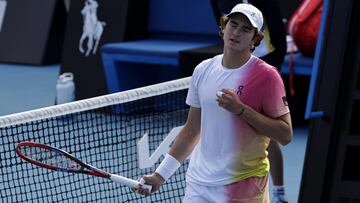 Joao Fonseca, en su partido contra Lorenzo Sonego en el Open de Australia.