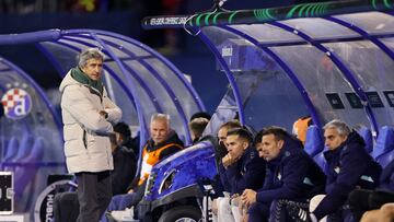 Soccer Football - Europa Conference League - Play-Off - Second Leg - GNK Dinamo Zagreb v Real Betis - Stadion Maksimir, Zagreb, Croatia - February 22, 2024 Real Betis coach Manuel Pellegrini reacts REUTERS/Antonio Bronic
