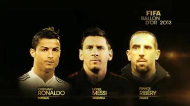 Cristiano, Messi y Ribéry son los tres finalistas del Balón de Oro