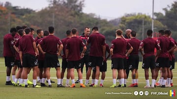 Rafael Dudamel dirigiendo un entrenamiento de la Selección Venezuela Sub 20 de cara al Sudamericano de Chile 2019