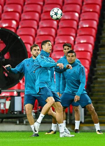 Cristiano Ronaldo, Borja Mayoral and Casemiro.