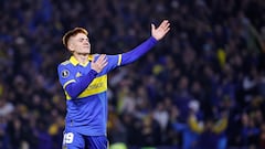 AME9348. BUENOS AIRES (ARGENTINA), 09/08/2023.- Valentín Barco de Boca celebra tras ganar la serie de penaltis hoy, en un partido de los octavos de final de la Copa Libertadores entre Boca Juniors y Club Nacional en el estadio La Bombonera en Buenos Aires (Argentina). EFE/ Juan Ignacio Roncoroni
