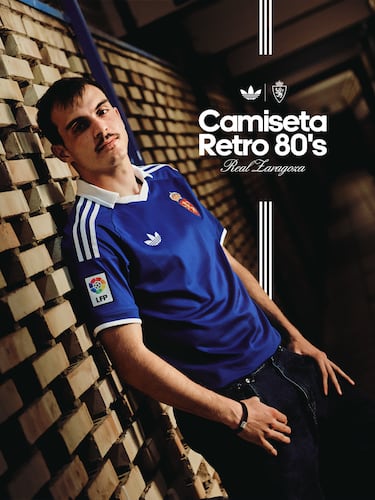 La camiseta está inspirada en la equipación alternativa que el Real Zaragoza utilizó en la temporada 1986/1987, una etapa en la que el club estrenó por primera vez un tercer uniforme de color azul. Aquella indumentaria se utilizó en la Recopa de Europa, destacando el partido disputado el 22 de abril de 1987 en el Olympic Stadium de Ámsterdam ante el Ajax. El diseño recupera el azul con detalles en blanco característicos de las equipaciones alternativas de los años 80 y 90, incorporando la estética adidas con el logo Originals. Aquella etapa contó con un equipo capitaneado por Juan Señor, con Andoni Cedrún en la portería y Luis Costa en el banquillo.