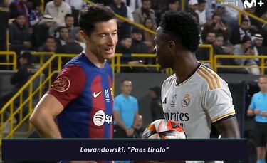 Lewandowski trató de provocar a Vinicius: “¿Cómo tiras tú el penalti?”