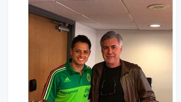 El reencuentro de Chicharito y Ancelotti: "Gran jugador"