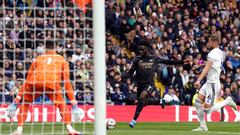 Arsenal's Bukayo Saka scores their side's first goal of the game during the Premier League match at Elland Road, Leeds. Picture date: Sunday October 16, 2022. (Photo by Tim Goode/PA Images via Getty Images)