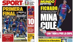 Yerry Mina y la Copa en la prensa de Barcelona