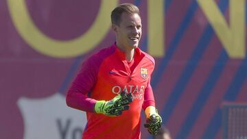 Ter Stegen, en una sesi&oacute;n de entrenamiento.