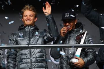Nico Rosberg y Lewis Hamilton.