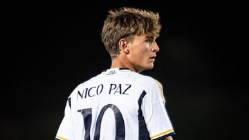 Nico Paz, con el Castilla.