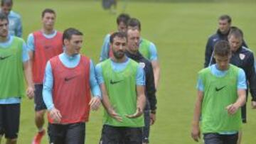 Aduriz, con Balenziaga tras la sesión de hoy