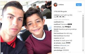 En su Instagram, Ronaldo comparte una mezcla de contenido personal y profesional. Acerca a sus fans a los momentos cotidianos detrás de las cámaras tanto en el campo como fuera de él, compartiendo tanto sus iniciativas empresariales como la relación con su hijo, a través de fotos, videos e Instagram Stories.  