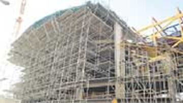 Imagen de las obras del Palacio tomadas hace tres días.
