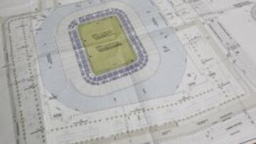 El plano del estadio. Los directores deben decidir si techarlo o no.