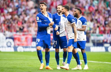 Morata celebra con rabia el 2-1 del partido.