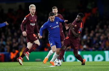 Eden Hazard y Samuel Umtiti.