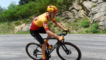 El ciclista danés Jonas Gregaard Wilsly rueda en la fuga durante la tercera etapa de La Route d'Occitanie 2022.