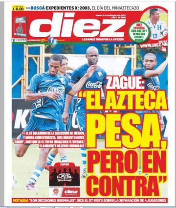 Las 28 portadas más incendiarias del diario Diez contra la Selección Mexicana