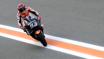 Marc Márquez en el test de Valencia.