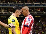 Alvaro Fidalgo of America and Roberto Alvarado of Guadalajara during the round of 16 first leg match between Guadalajara and America as part of the CONCACAF Champions Cup 2025, at Akron Stadium on March 05, 2025 in Guadalajara, Jalisco, Mexico.