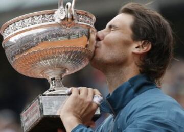 Rafa Nadal en Roland Garros de 2013, ganó a David Ferrer.