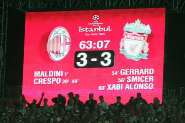 La final conocida como 'El milagro de Estambul' es para muchos entendidos la mejor de la historia de la competición. El Milan se fue al descanso como claro dominador del partido con un tres a cero a favor. No obstante, el Liverpool se transformó al pitido del inicio de la segunda parte y revolucionó su juego para poner las tablas en el marcador en tan solo 15 minutos. Dudek, portero 'red', se encargó de ser el héroe, manteniendo el empate y deteniendo en la tanda de penaltis la pena máxima lanzada por Shevchenko para ganar la Champions League y entristecer a los 'rossoneri'.