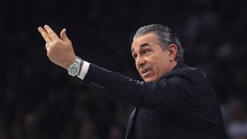 BELGRADE (Serbia), 13/02/2026.- Real Madrid's head coach Sergio Scariolo gestures during the Euroleague basketball match between Partizan Belgrade and Real Madrid in Belgrade, Serbia, 13 February 2026. (Baloncesto, Euroliga, Belgrado) EFE/EPA/ANDREJ CUKIC