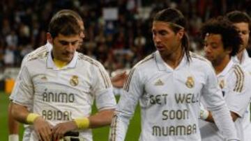 Los capitanes del Madrid, Casillas y Ramos, lideraron el mensaje de ánimo a Abidal al conocerse que padecía cáncer.