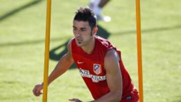 Villa entrenando con el Atlético