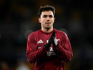 Zubimendi antes de un partido de la Premier League.