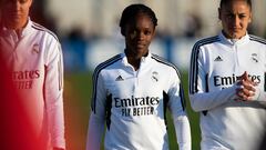 Linda Caicedo y Carla Camacho, en la previa del Alhama - Real Madrid de la Liga F.