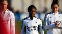 Linda Caicedo y Carla Camacho, en la previa del Alhama - Real Madrid de la Liga F.