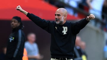 The Manchester City manager spoke about City’s prospects of winning a domestic treble.